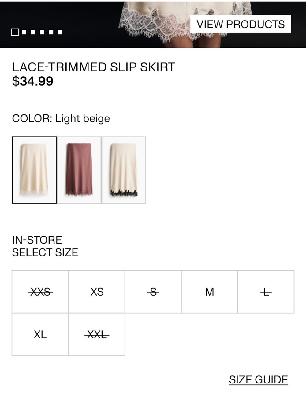 H&M Lace Midi Trimmed Slip Skirt - Picture 3 of 9
